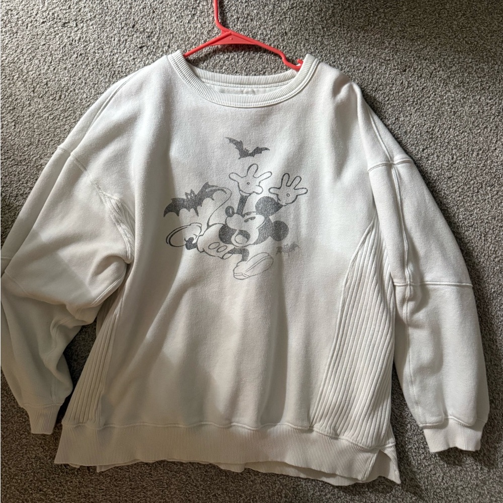 Off white Aerie Mickey Halloween crew neck